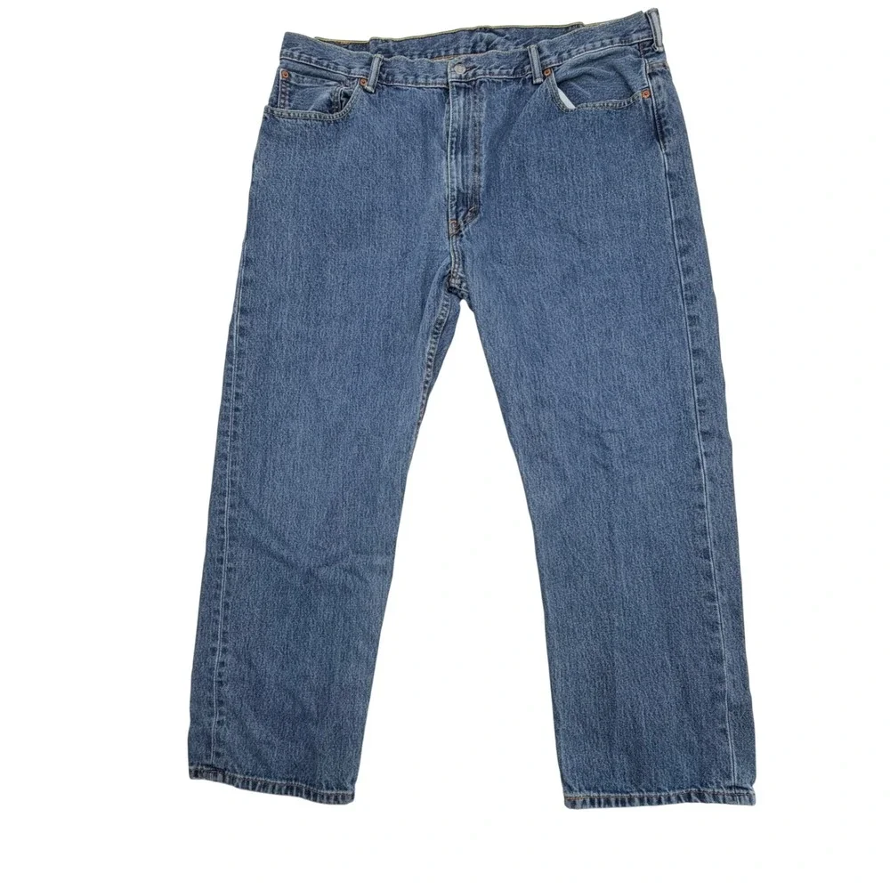 Levis 505 Regular Fit Straight Leg Blue Denim Jeans Mens 46x30 04505-4886